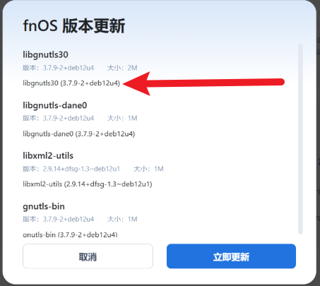 飞牛更新失败临时解决办法。
